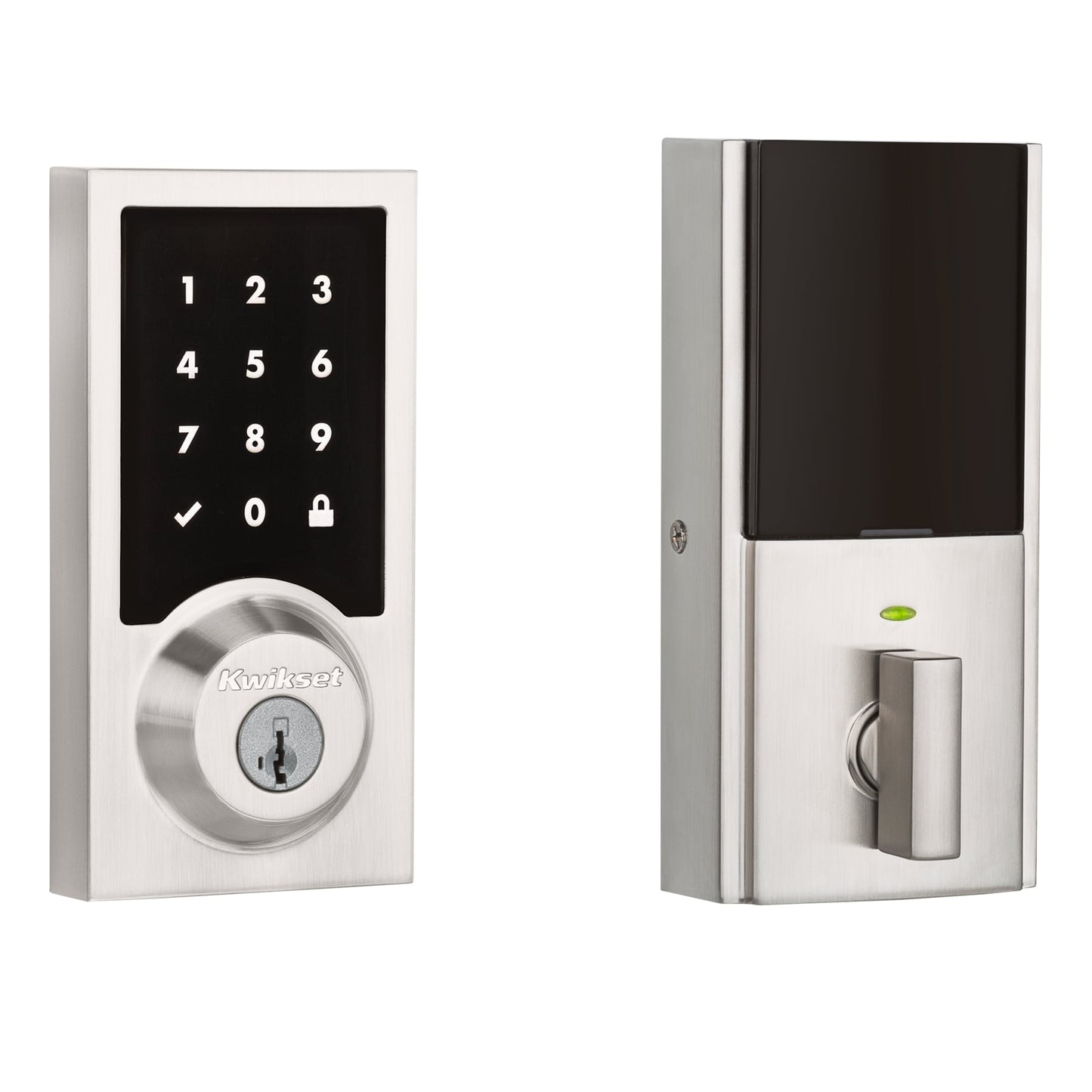Kwikset 916 SmartCode Satin Nickel Smart Lock Electronic Deadbolt Smartkey Touchscreen Keypad 99160-034