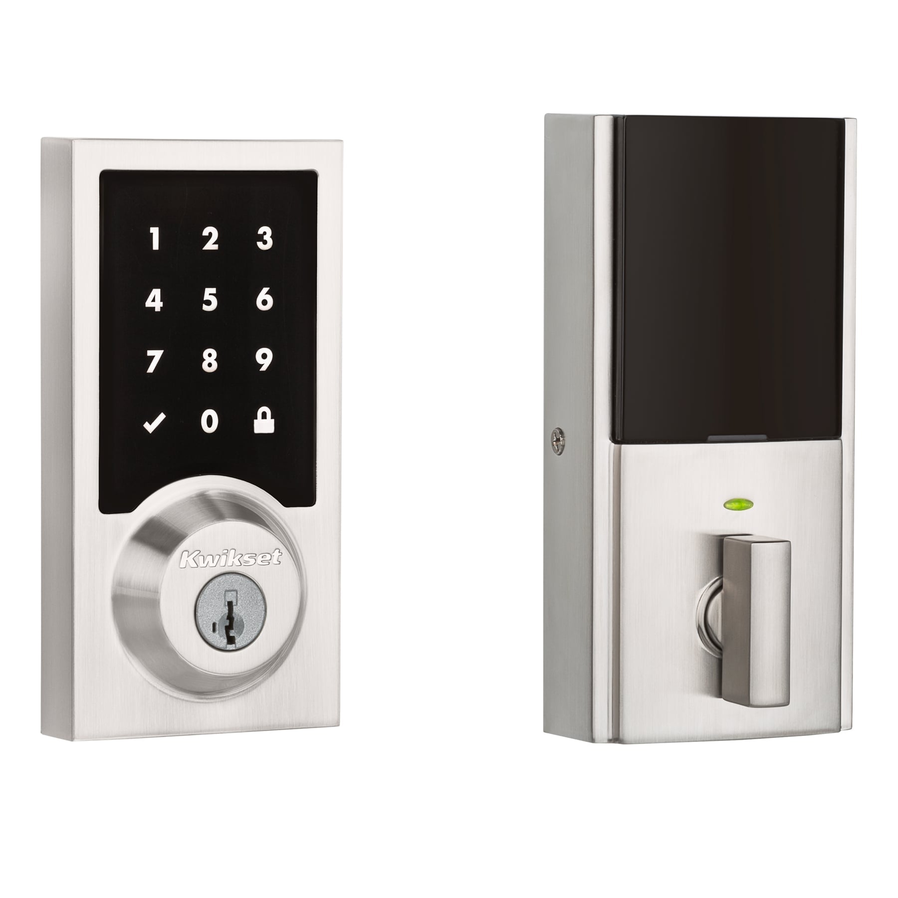 Kwikset 916 SmartCode Satin Nickel Smart Lock Electronic Deadbolt Smartkey Touchscreen Keypad 99160-034