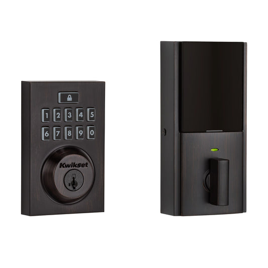 Kwikset 914 SmartCode Venetian Bronze Smart Lock Electronic Deadbolt Smartkey with Keypad 99140-135