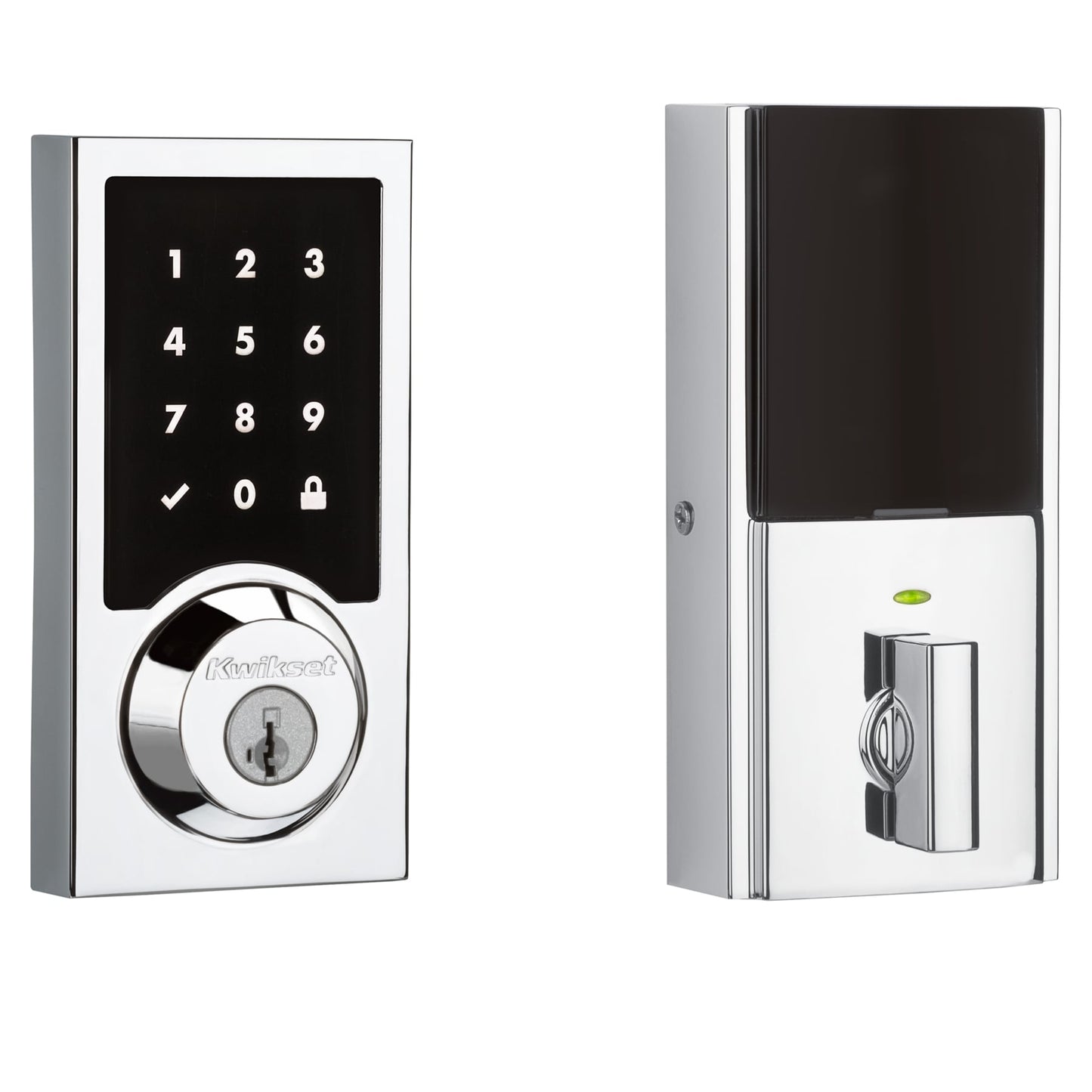 Kwikset Signature Series 916 SmartCode Polished Chrome Smart Lock Electronic Deadbolt Smartkey Touchscreen Keypad 99160-037