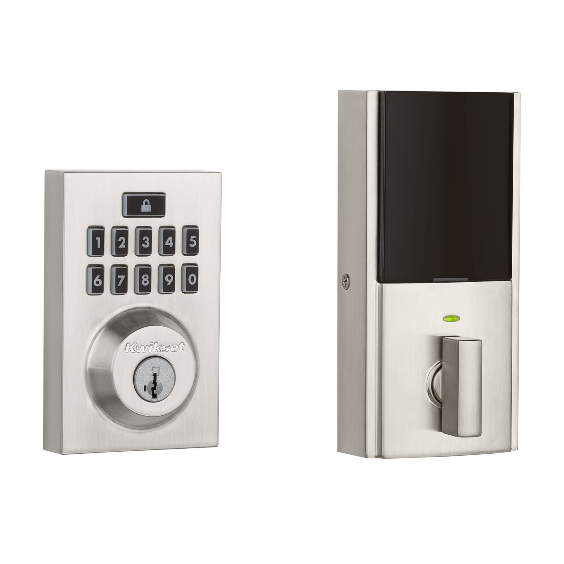 Kwikset 914 SmartCode Satin Nickel Smart Lock Electronic Deadbolt Smartkey with Keypad 99140-134