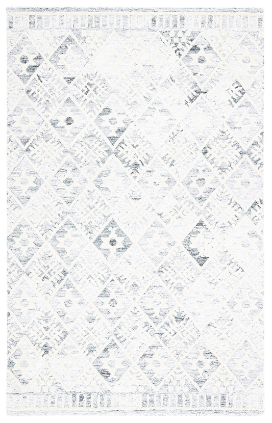 Safavieh Roslyn Valeriya 6 x 9 (ft) Tufted Polyester Gray/Ivory Rectangular Indoor Abstract Bohemian/Eclectic Spot Clean Only Area rug