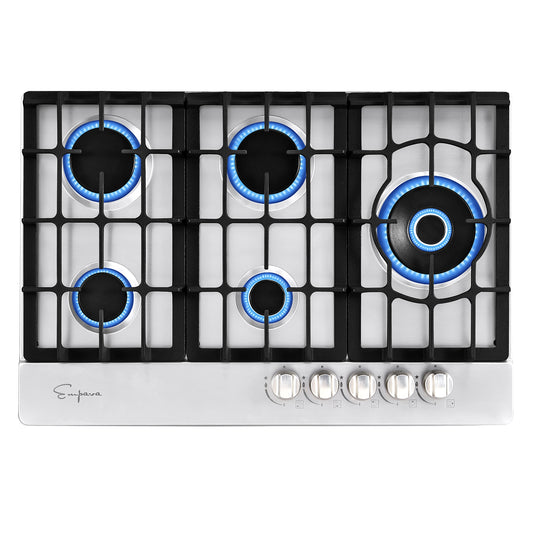 Empava Gas Stove 30-in 5 burners Stainless steel Gas Cooktop