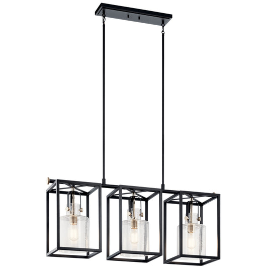 Kichler Kitner 3 -Light Polished Nickel Industrial For Use in Bedrooms, Dining Rooms, Foyers, Kitchens, Living Rooms Chandelier 5069797
