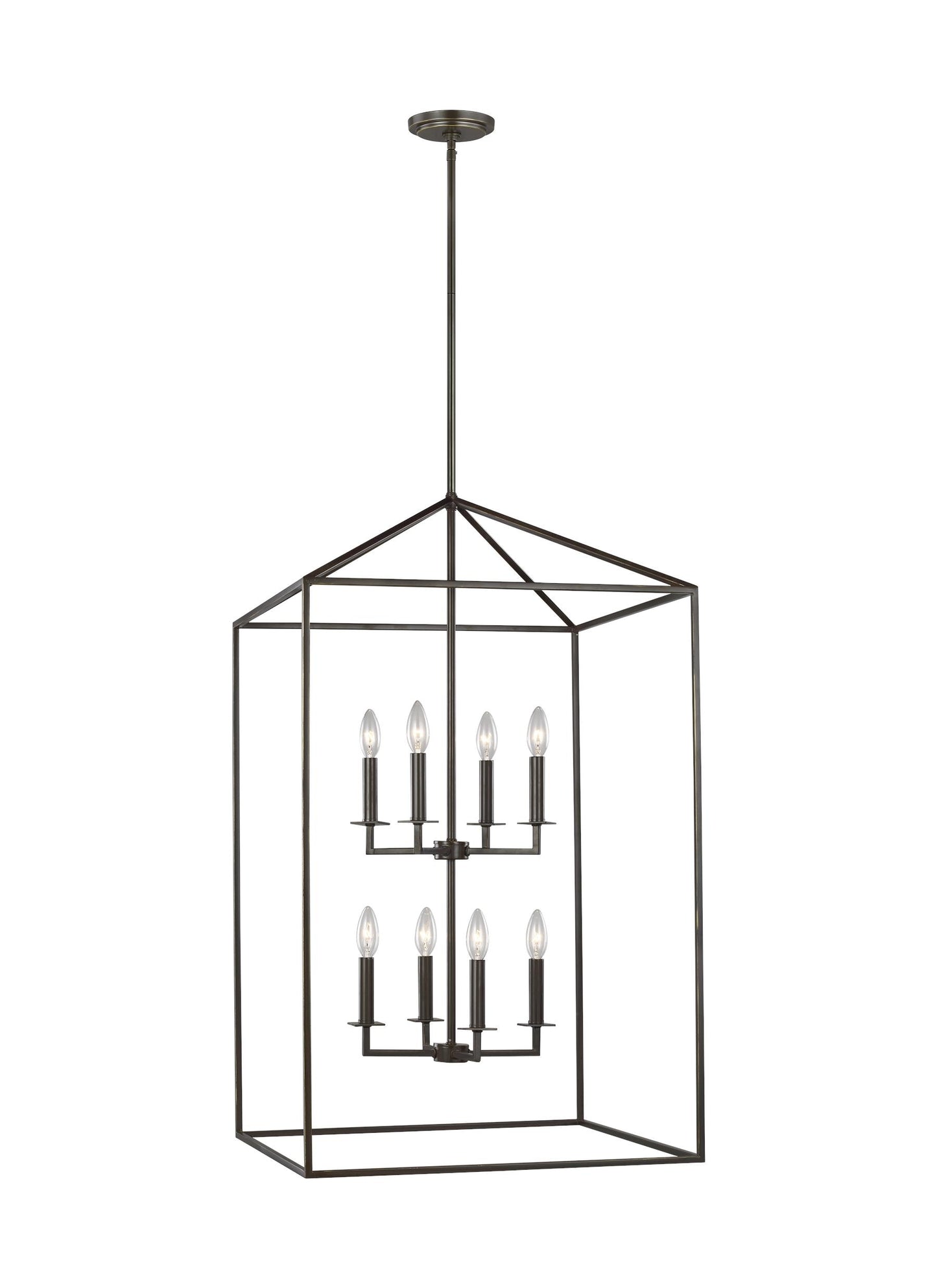Generation Lighting Perryton 8 -Light Bronze Transitional Tiered Large Hanging Pendant light
