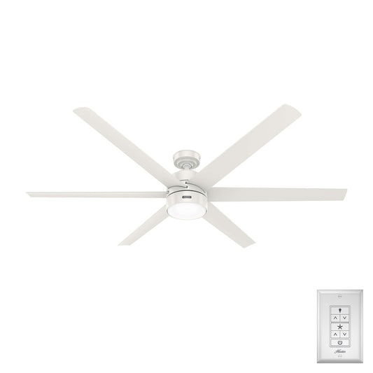 Hunter Solaria 72-in Integrated LED Outdoor Fresh White with Fresh White Blades Ceiling Fan With Light ( 6 -Blade ) 5091416