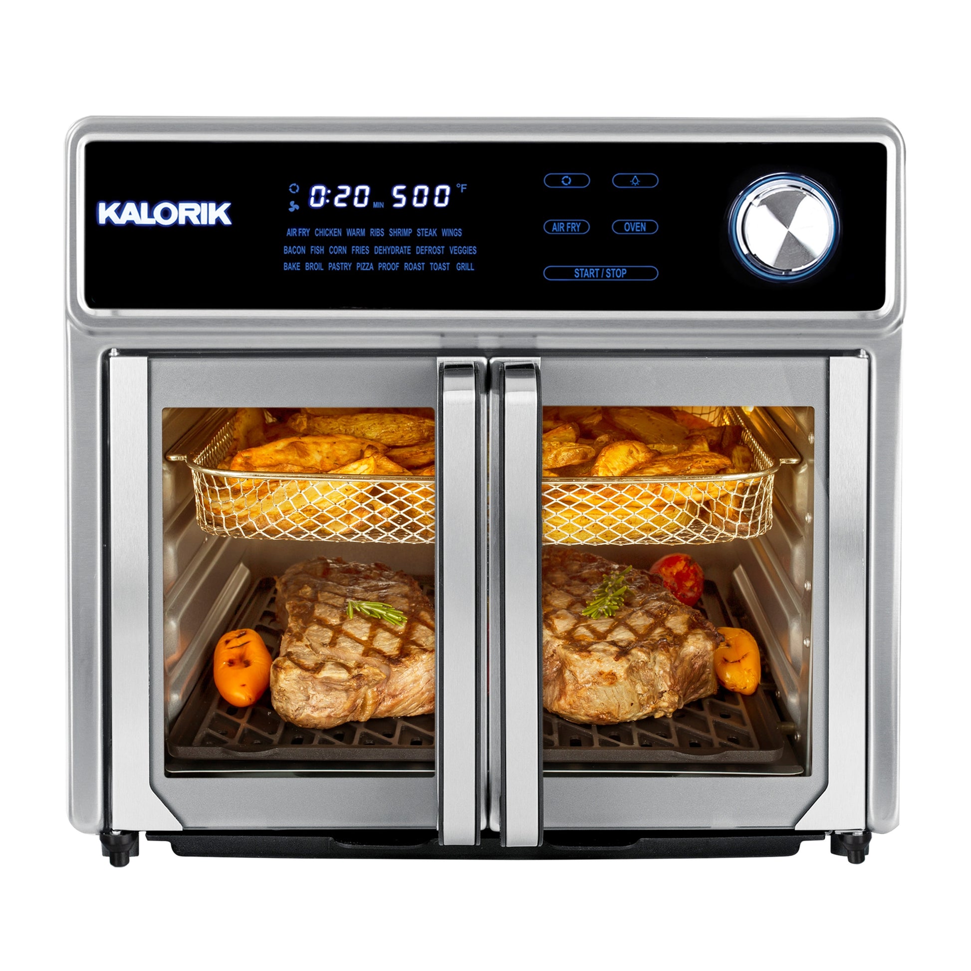 Kalorik Maxx 10-Slice Stainless Steel Toaster Oven with Rotisserie and Automatic Shut-Off (1700-Watt)