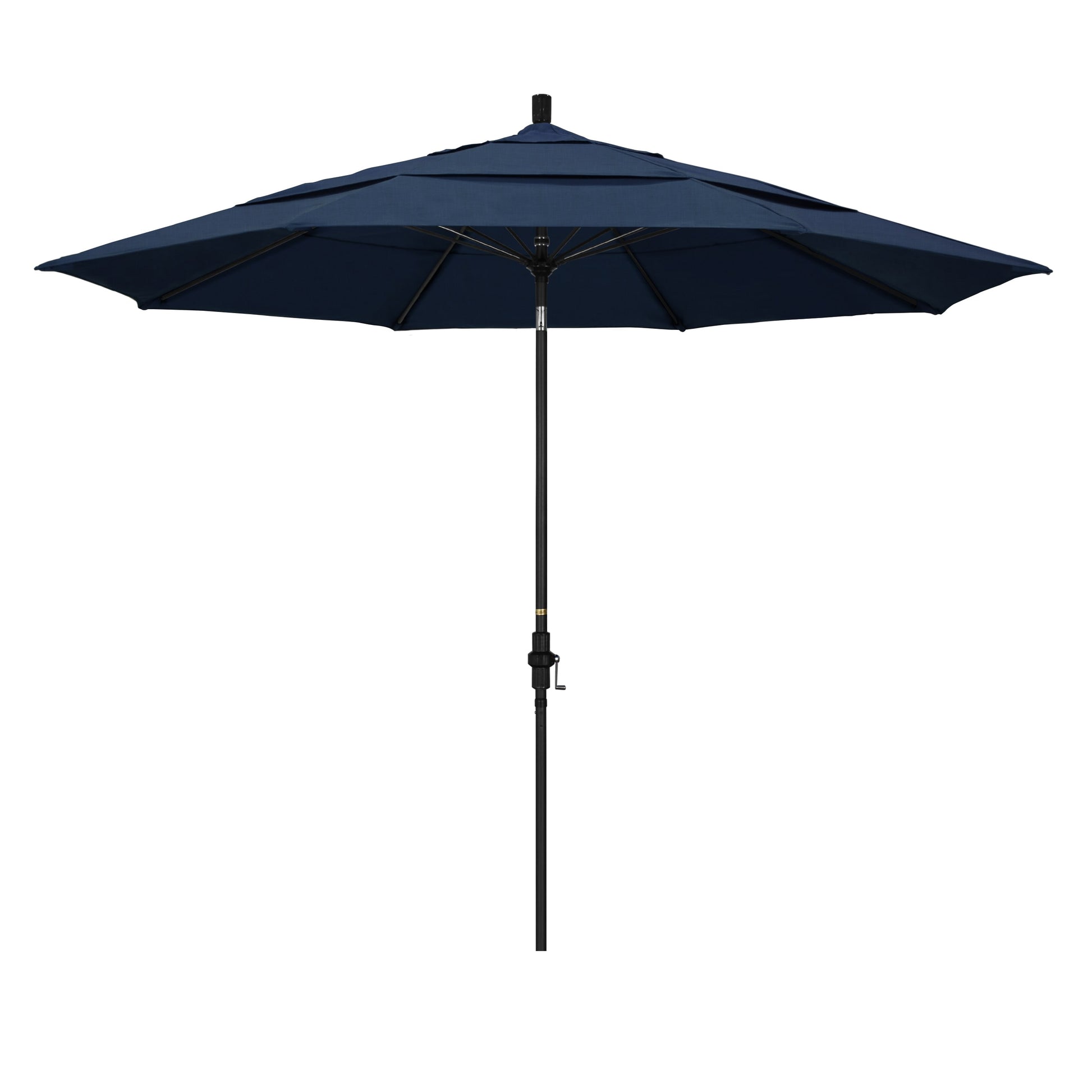 California Umbrella 11-ft Aluminum Blue Auto-tilt Market Patio Umbrella
