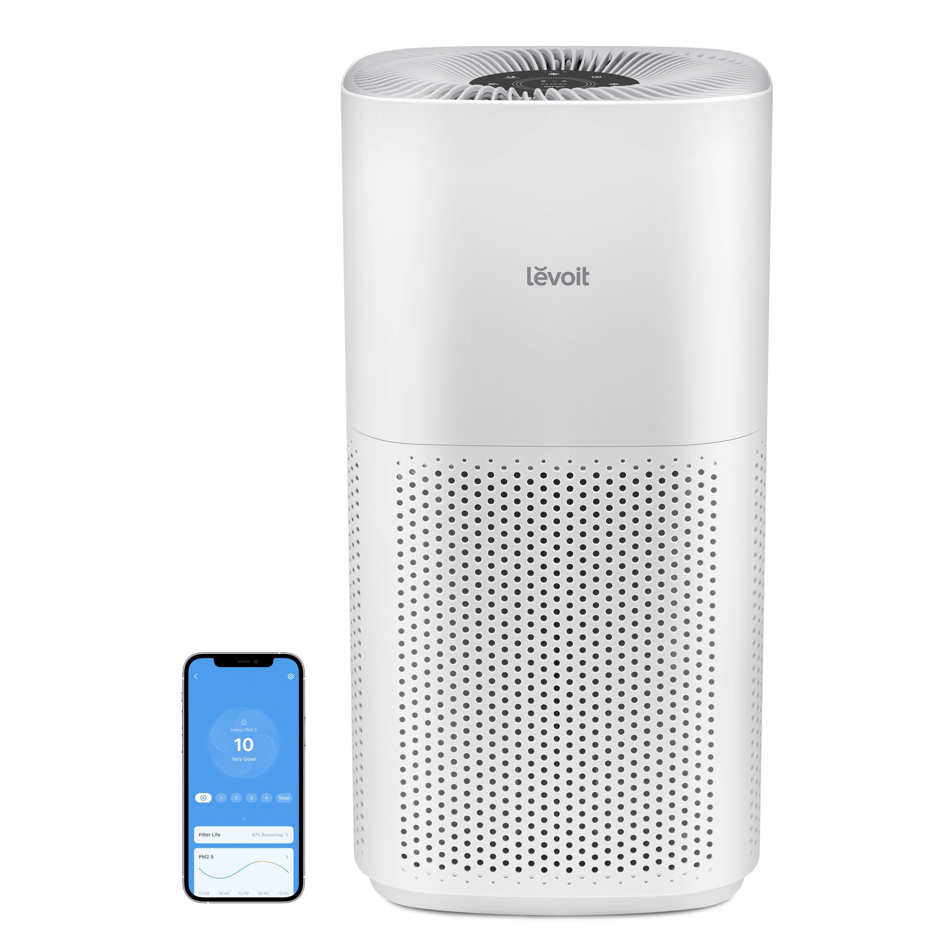 Levoit PlasmaPro 600 5-Speed Ionic Smart White True HEPA Air Purifier ENERGY STAR (Covers: 635-sq ft) HEAPAPLVSUS0097A