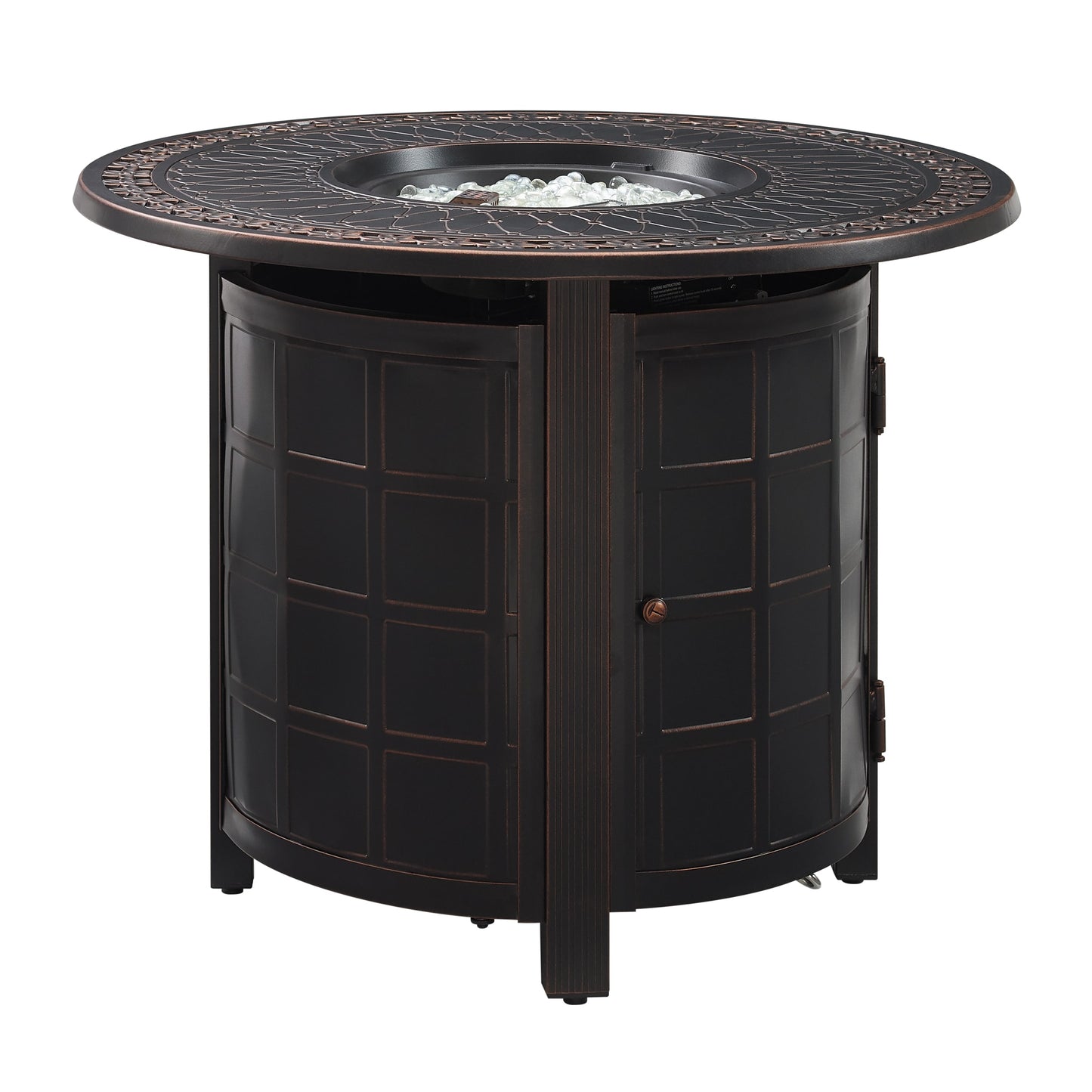 Fire Sense Columbia Round LPG Fire Pit 34-in W 37000 Maximum BTUs Aluminum Round Liquid propane Fire pit