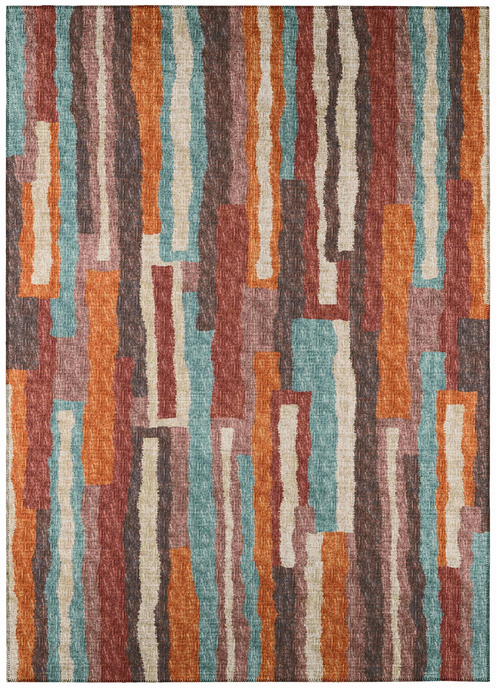 Addison Rugs Bravado 9 x 12 (ft) Paprika Rectangular Indoor/Outdoor Stripe Southwestern Area rug
