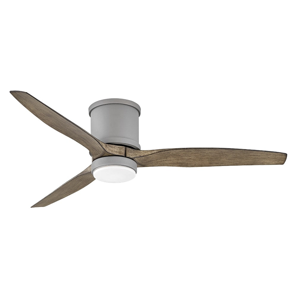 Hinkley Hover Flush 52-in Integrated LED Outdoor Flush Mount Smart Graphite with Driftwood Blades Ceiling Fan With Light - Remote Included ( 3 -Blade ) 4785969