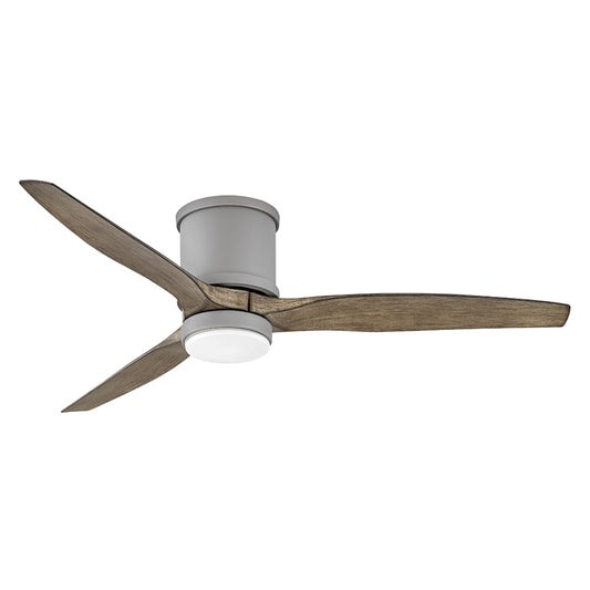 Hinkley Hover Flush 52-in Integrated LED Outdoor Flush Mount Smart Graphite with Driftwood Blades Ceiling Fan With Light - Remote Included ( 3 -Blade ) 4785969