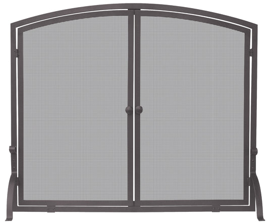 UniFlame 39-in Bronze Iron 1-Panel Arched Twin Fireplace Screen S-1632