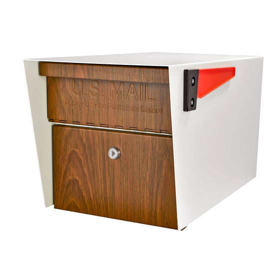 Mail Boss Post Mount Off-white Metal Large Lockable Mailbox 7520