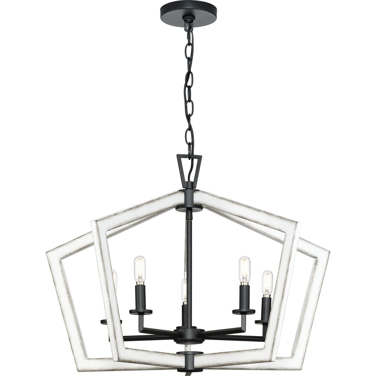 Progress Lighting Galloway 5 -Light Matte Black Farmhouse For Use in Bedrooms, Dining Rooms, Foyers, Kitchens, Living Rooms Chandelier 5212575