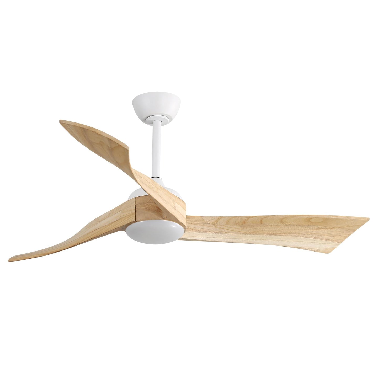 Bayfeve 52-in White with Wood Blades Color-Changing Integrated LED Ceiling Fan With Light and Remote Included 3 -Blade