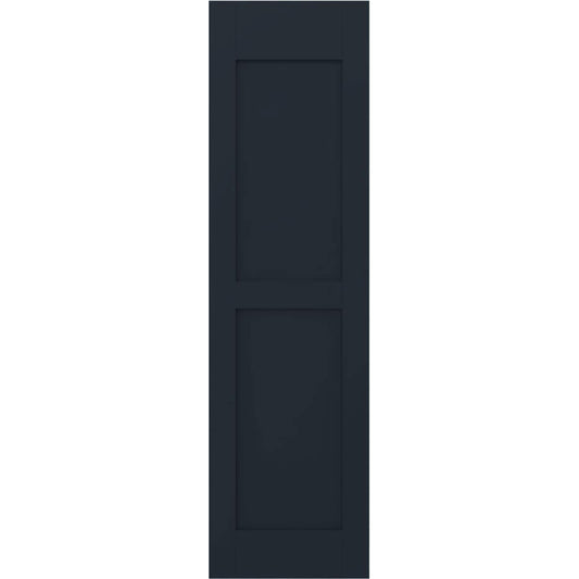 Ekena Millwork 12-in W x 70-in H Starless Night Blue Paintable/Stainable Flat panel Wood Exterior Shutters ( 2 -Pack )