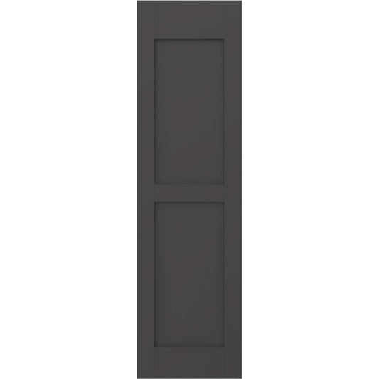 Ekena Millwork 15-in W x 46-in H Shadow Mountain Paintable/Stainable Flat panel Wood Exterior Shutters ( 2 -Pack )
