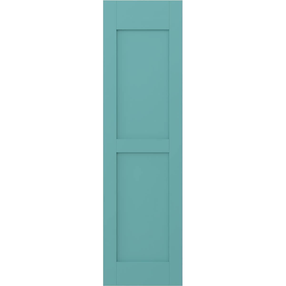 Ekena Millwork 12-in W x 54-in H Pure Turquoise Paintable/Stainable Flat panel Wood Exterior Shutters ( 2 -Pack )