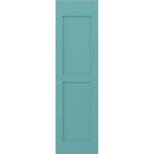 Ekena Millwork 15-in W x 47-in H Pure Turquoise Paintable/Stainable Flat panel Wood Exterior Shutters ( 2 -Pack )