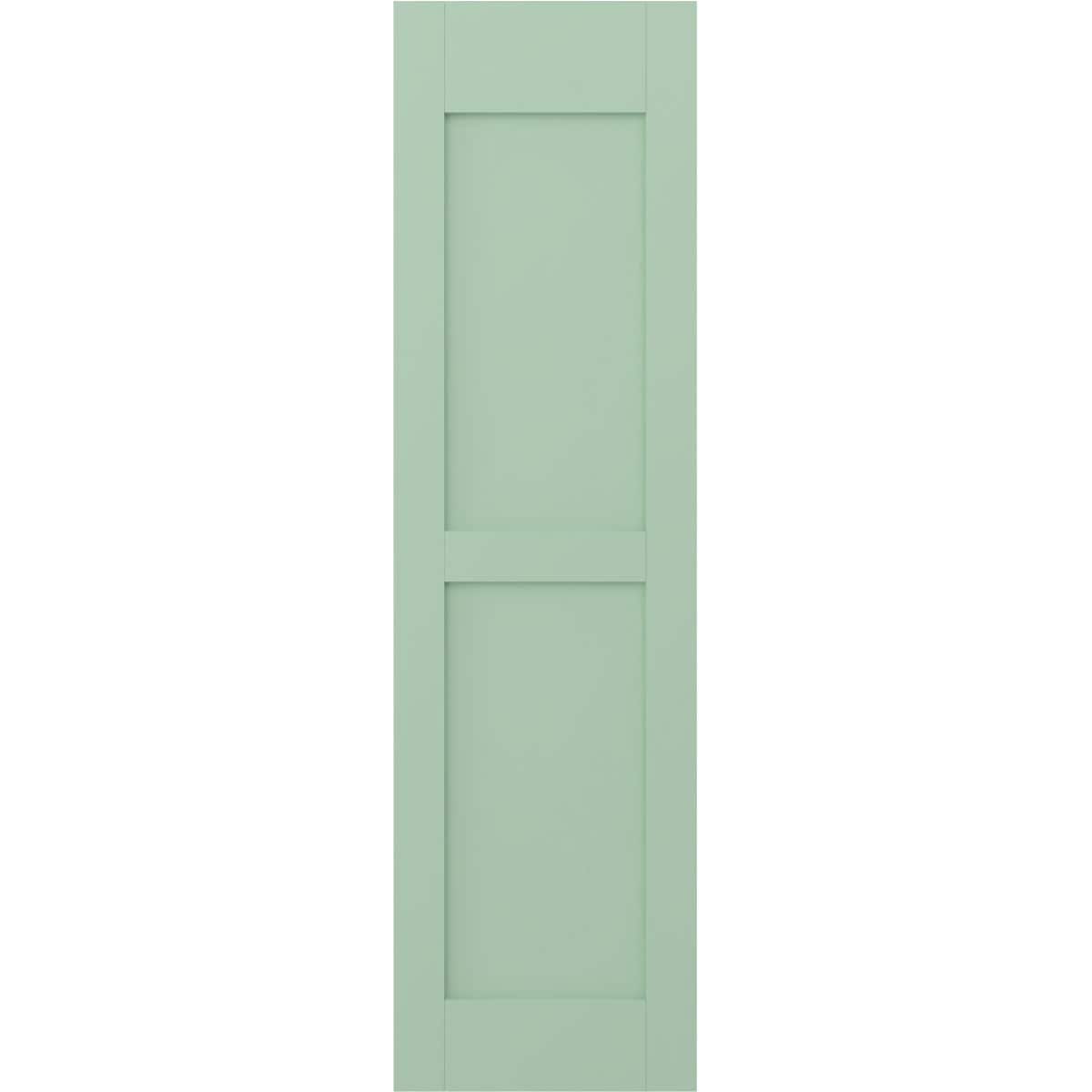 Ekena Millwork 18-in W x 53-in H Seaglass Paintable/Stainable Flat panel Wood Exterior Shutters ( 2 -Pack )