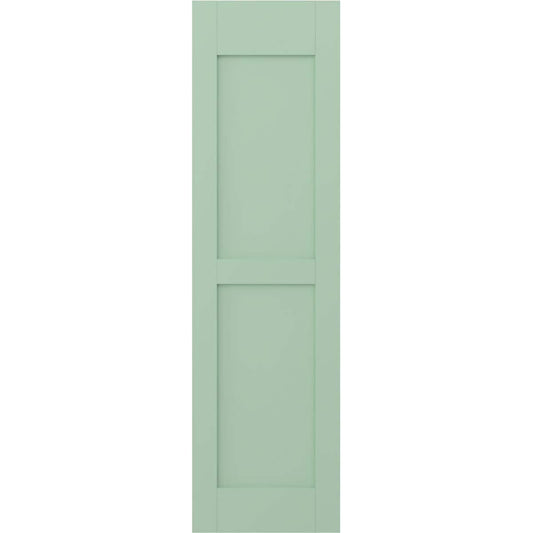 Ekena Millwork 18-in W x 53-in H Seaglass Paintable/Stainable Flat panel Wood Exterior Shutters ( 2 -Pack )
