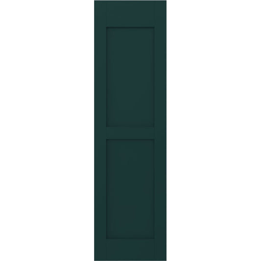 Ekena Millwork 18-in W x 48-in H Thermal Green Paintable/Stainable Flat panel Wood Exterior Shutters ( 2 -Pack )