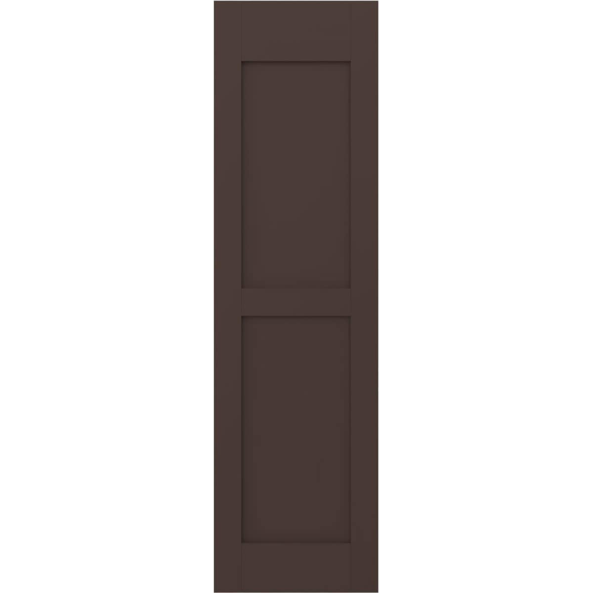 Ekena Millwork 15-in W x 48-in H Raisin Brown Paintable/Stainable Flat panel Wood Exterior Shutters ( 2 -Pack )