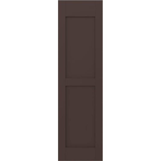 Ekena Millwork 15-in W x 48-in H Raisin Brown Paintable/Stainable Flat panel Wood Exterior Shutters ( 2 -Pack )