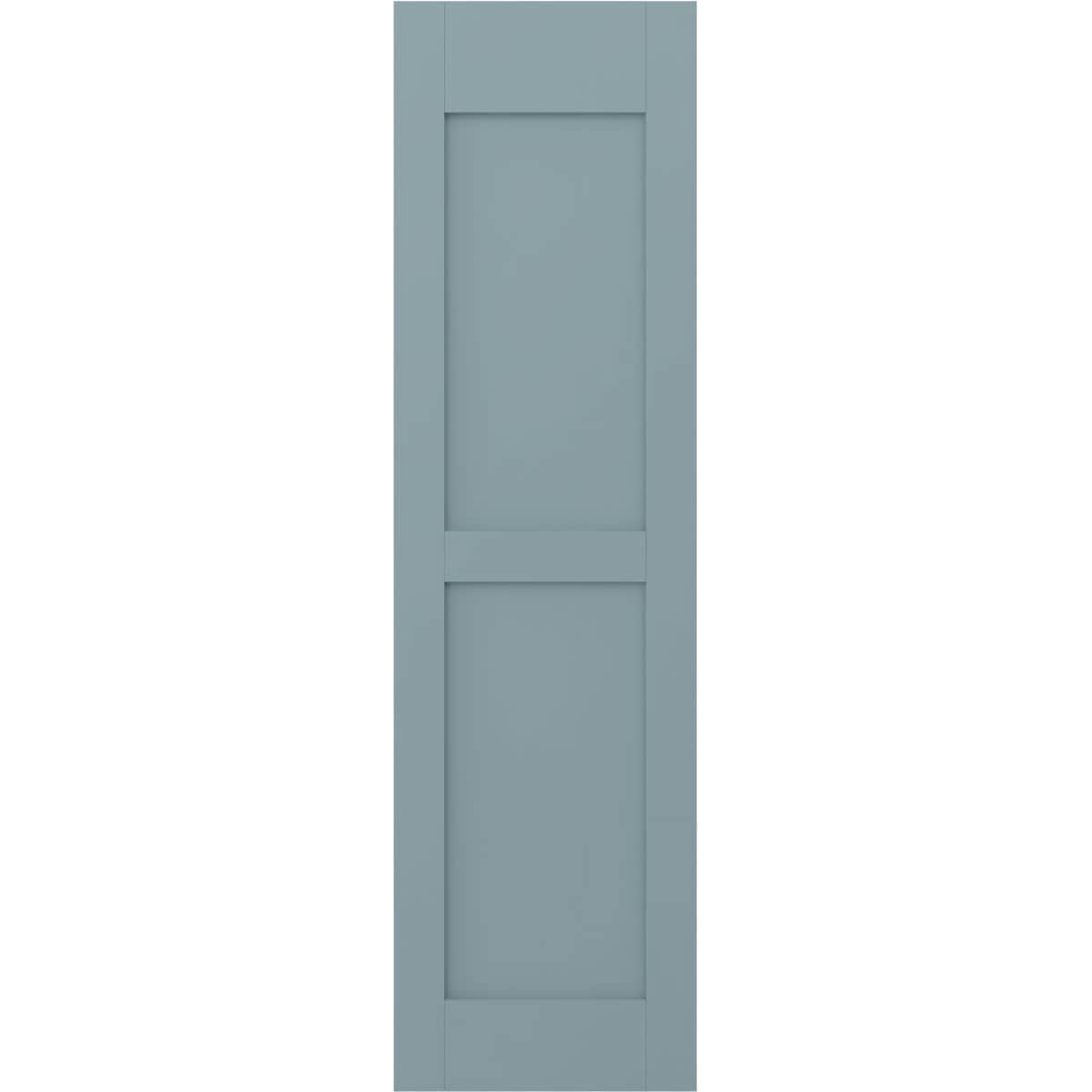 Ekena Millwork 15-in W x 43-in H Peaceful Blue Paintable/Stainable Flat panel Wood Exterior Shutters ( 2 -Pack )