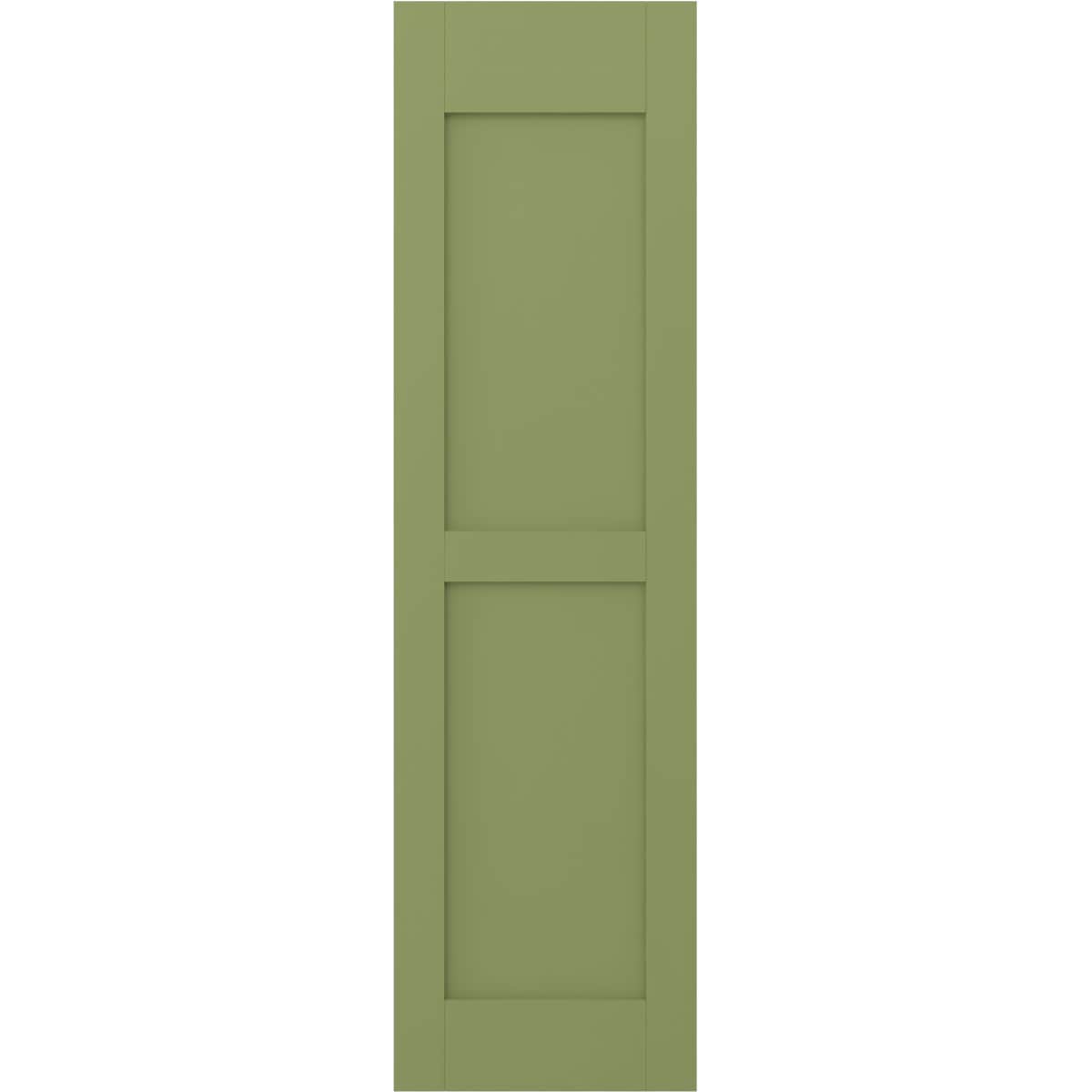 Ekena Millwork 12-in W x 64-in H Moss Green Paintable/Stainable Flat panel Wood Exterior Shutters ( 2 -Pack )