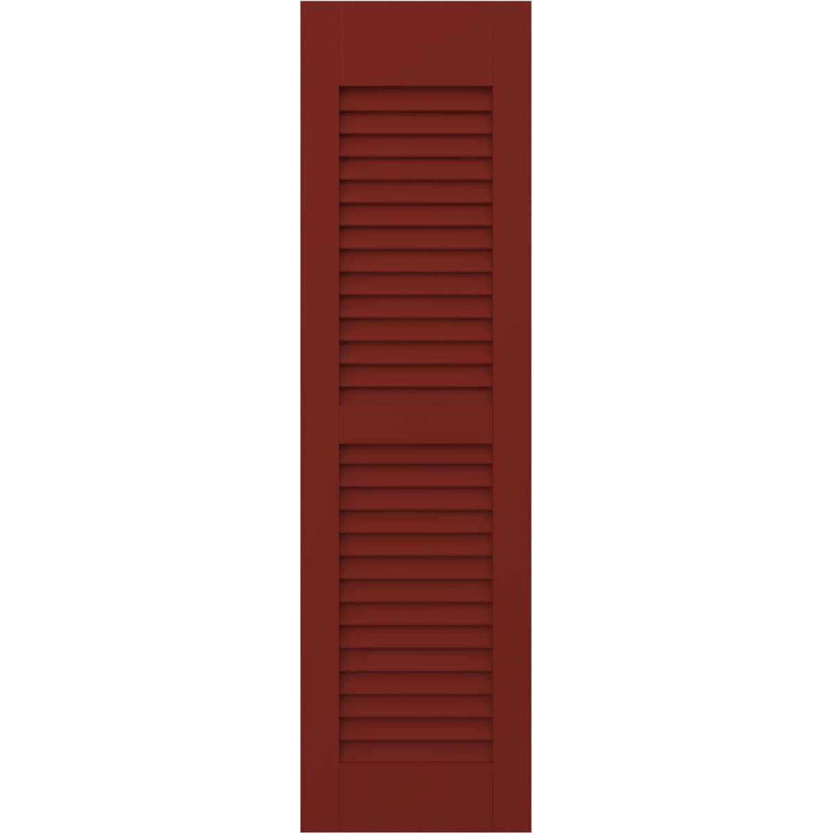 Ekena Millwork 18-in W x 46-in H Pepper Red Paintable/Stainable Louvered Wood Exterior Shutters ( 2 -Pack )