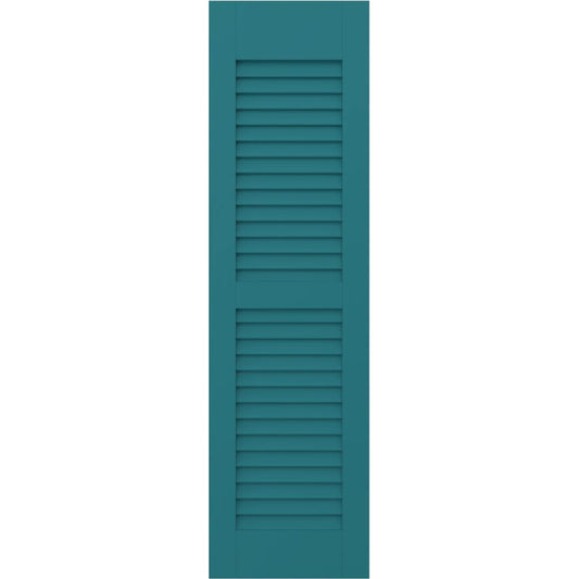 Ekena Millwork 18-in W x 78-in H Antigua Paintable/Stainable Louvered Wood Exterior Shutters ( 2 -Pack )