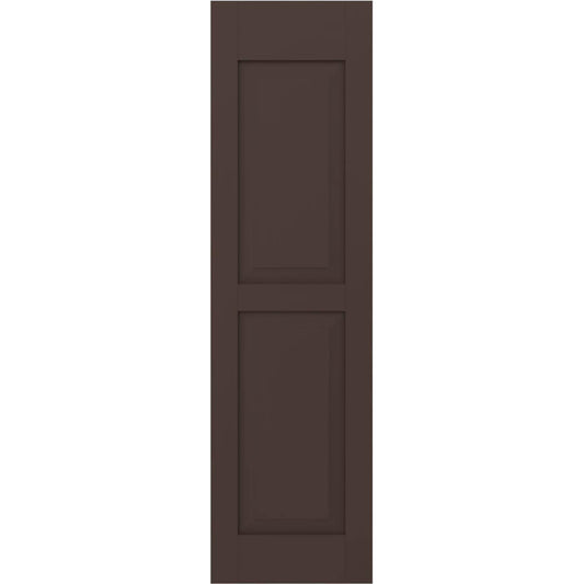 Ekena Millwork 18-in W x 56-in H Raisin Brown Raised panel Wood Exterior Shutters ( 2 -Pack )