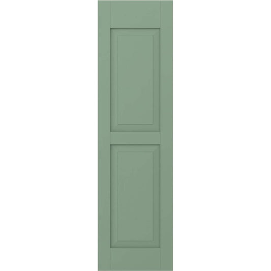 Ekena Millwork 15-in W x 58-in H Track Green Raised panel Wood Exterior Shutters ( 2 -Pack )