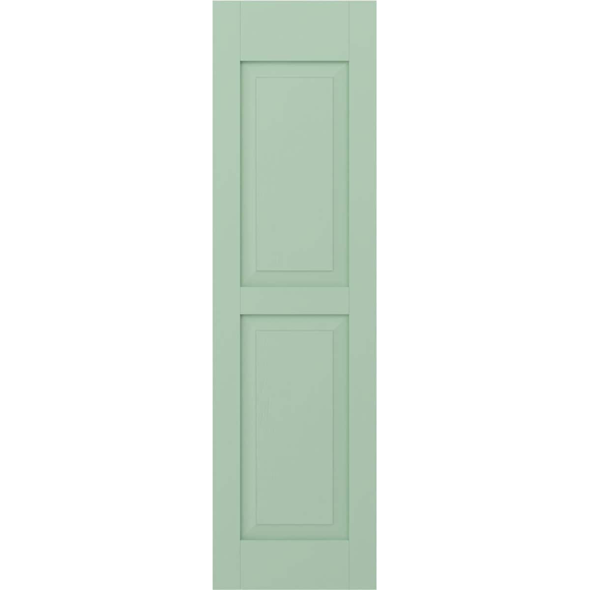 Ekena Millwork 18-in W x 61-in H Seaglass Raised panel Wood Exterior Shutters ( 2 -Pack )
