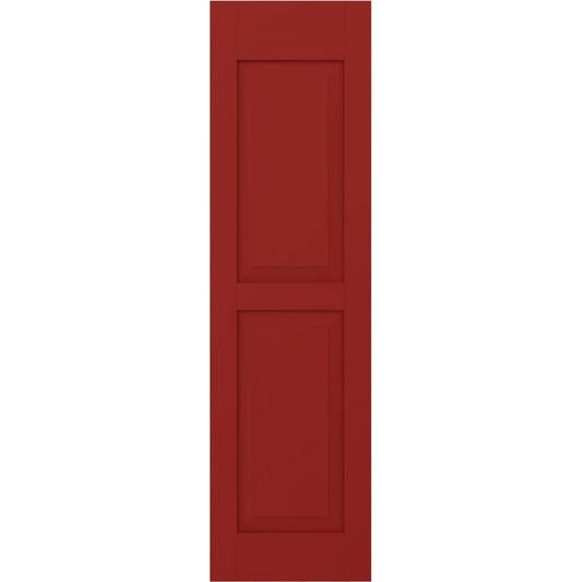 Ekena Millwork 15-in W x 47-in H Fire Red Raised panel Wood Exterior Shutters ( 2 -Pack )