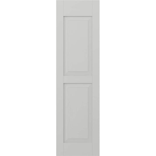 Ekena Millwork 15-in W x 60-in H Hailstorm Gray Raised panel Wood Exterior Shutters ( 2 -Pack )