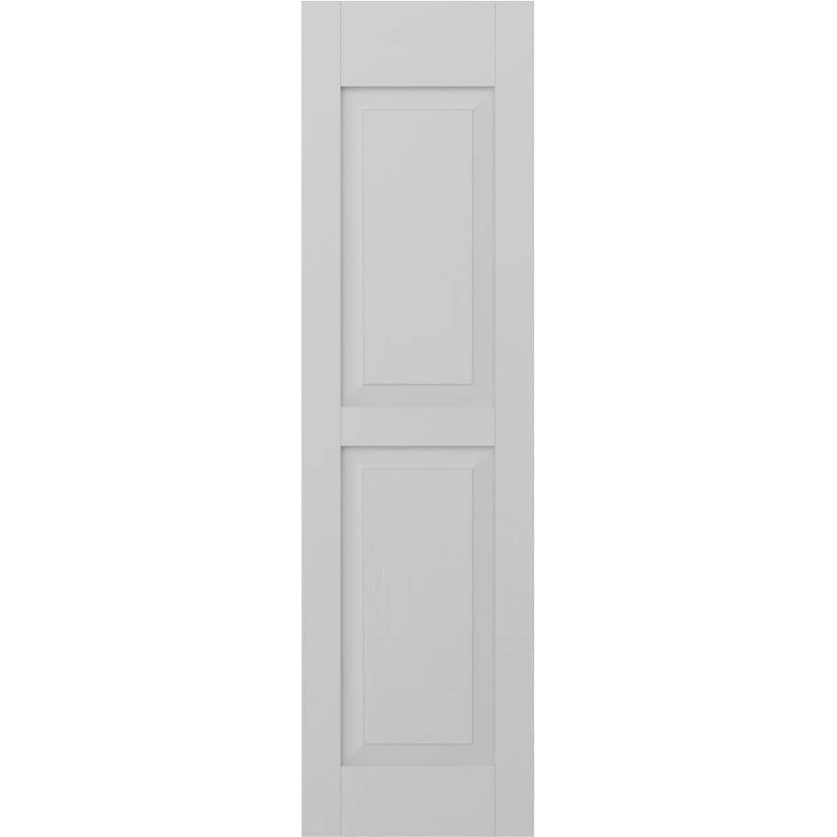 Ekena Millwork 18-in W x 69-in H Hailstorm Gray Raised panel Wood Exterior Shutters ( 2 -Pack )