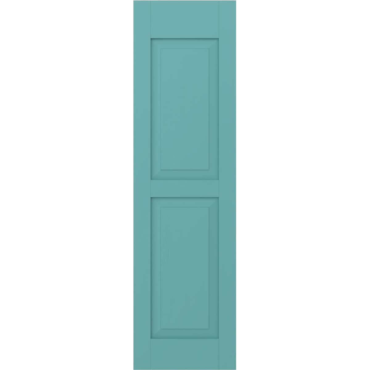 Ekena Millwork 18-in W x 74-in H Pure Turquoise Raised panel Wood Exterior Shutters ( 2 -Pack )
