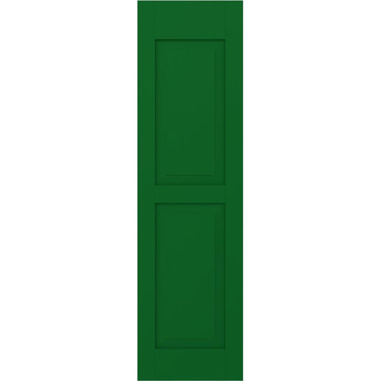Ekena Millwork 18-in W x 78-in H Viridian Green Raised panel Wood Exterior Shutters ( 2 -Pack )