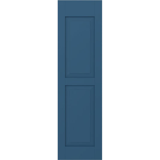 Ekena Millwork 12-in W x 68-in H Sojourn Blue Raised panel Wood Exterior Shutters ( 2 -Pack )