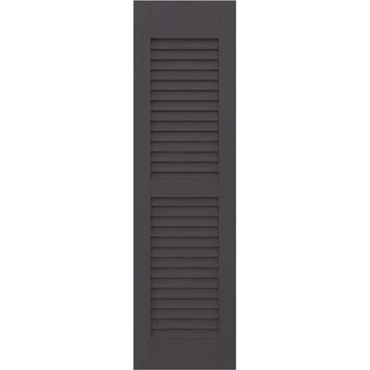 Ekena Millwork 12-in W x 73-in H Shadow Mountain Paintable/Stainable Louvered Wood Exterior Shutters ( 2 -Pack )