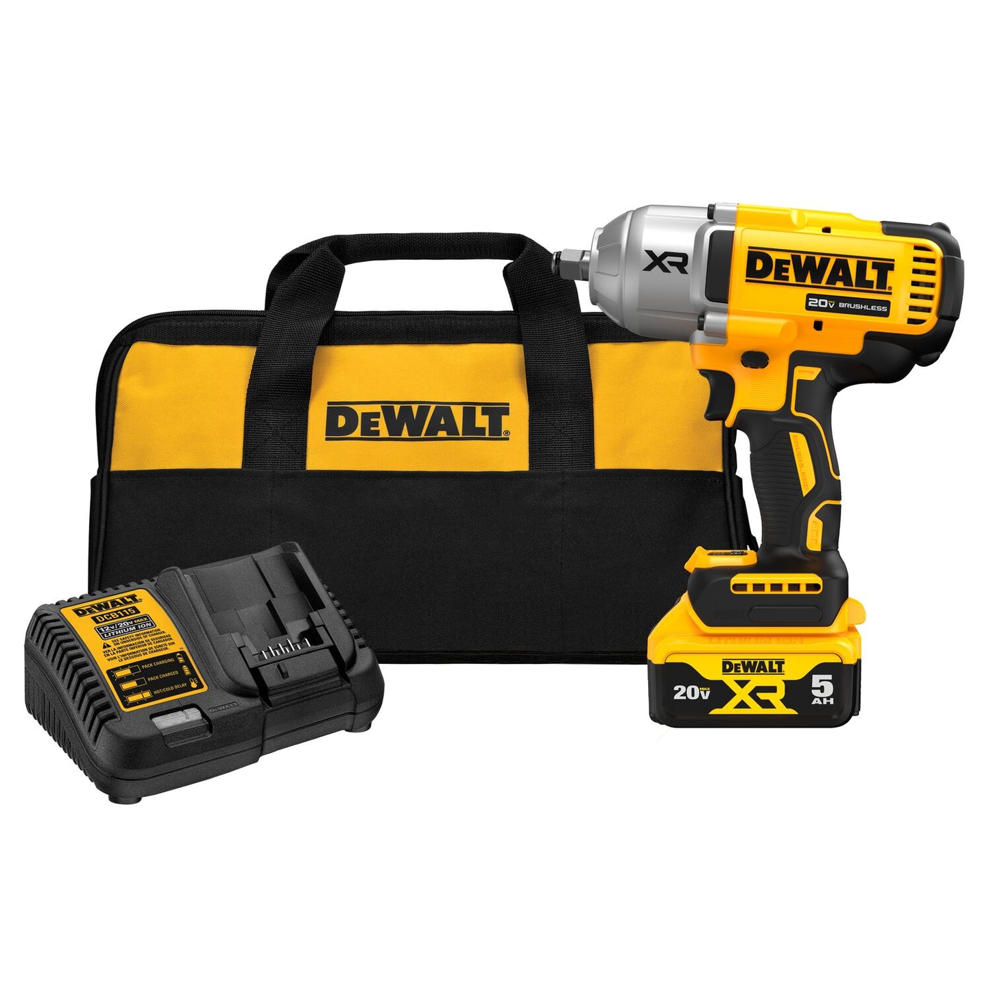 DEWALT XR 20-volt Max Variable Brushless 1/2-in Drive Cordless Impact Wrench (Battery Included) DCF900P1