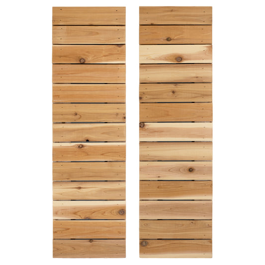 Dogberry 14-in W x 36-in H Unfinished Paintable/Stainable Board and batten End batten Wood Exterior Shutters ( 1 -Pack )