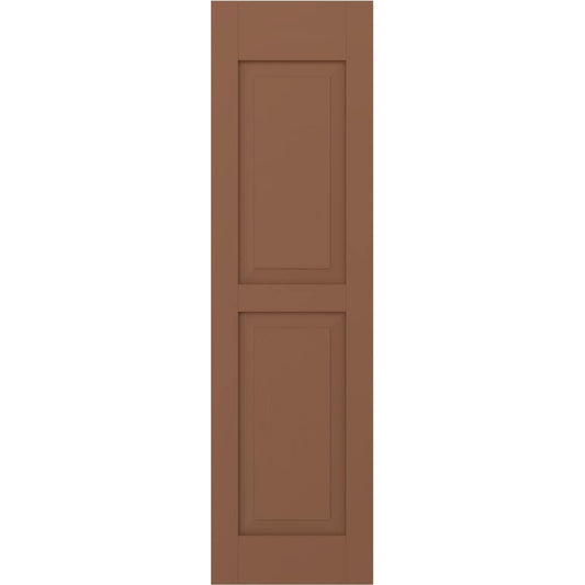 Ekena Millwork 15-in W x 57-in H Burnt Toffee Raised panel Wood Exterior Shutters ( 2 -Pack )