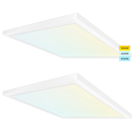 Luxrite 2 -Pack 2-ft x 2-ft Switchable white LED Panel Light