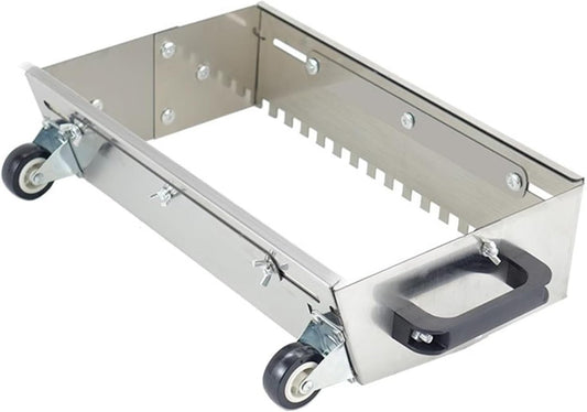 PCWLH Stainless Steel Notched Trowel with Wheels Handle ， Adjustable Spreader Tool for Floor\/Wall Tiling, Groove Design
