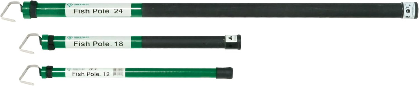 Greenlee FP18 Collapsible 18' Cable Pulling and Reaching Fish Pole, Far-Reaching Wire Pulling Tool for Pushing/Pulling Cables